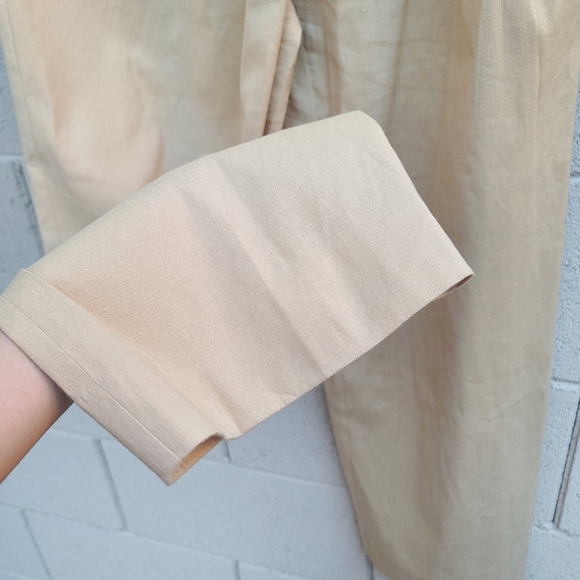 Derek Lam 10 Crosby | Sergio Linen Blend High Waist Wide Leg Pants Size 6 - Picture 5 of 11